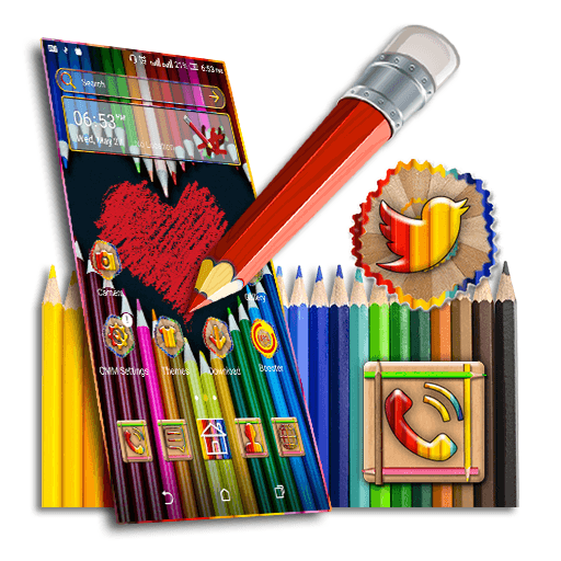 Color Pencil Heart Theme icon