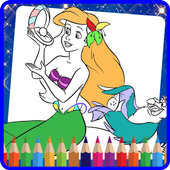 Mermaid coloring icon