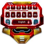 3D Red Technology Robotics Keyboard Theme
