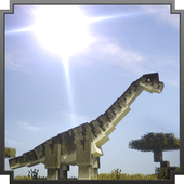 Dino craft. Prehistoric world icon