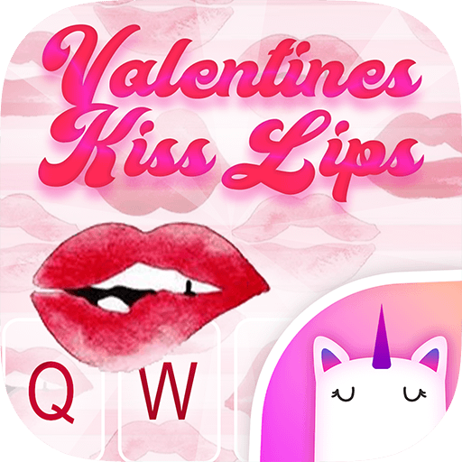 Valentines Kiss Lips Keyboard Theme for Girls icon
