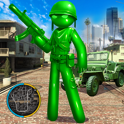 Army Men Toy Stickman Rope Hero War Shooter icon
