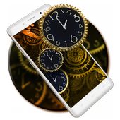 Golden Black Clock Live Wallpaper icon