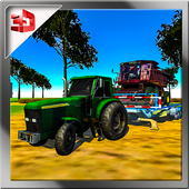 Farming Tractor Machine Transport &amp; Modern Farmer icon