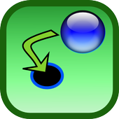A ball is put into a hole icon