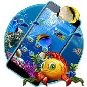 जीवंत एक्वेरियम गोल्ड ब्लू फिश थीम आइकन