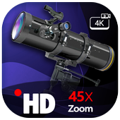 HD Telescope 45x Zoom Camera: Photo &amp; Video أيقونة