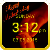 Mother's day Digital Clock LWP icon
