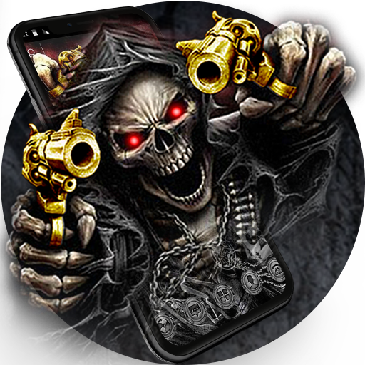 Gold Fire Gun Warrior Skull Theme icon