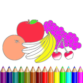 coloring fruit fresh icon