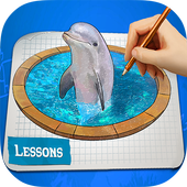 How to Draw 3D picture icon