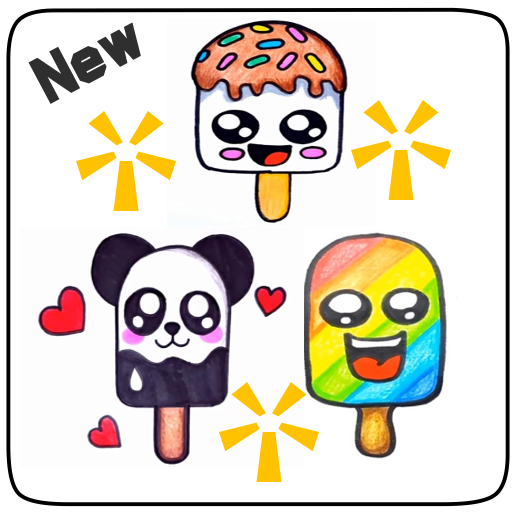 how to draw cute ice cream icon