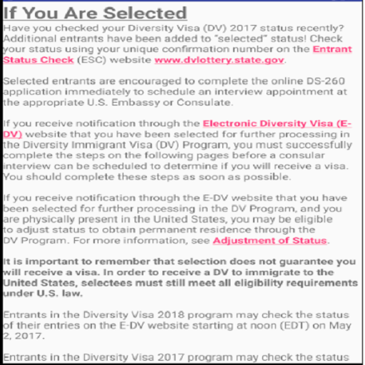 U.S.A DV Lottery Process icon