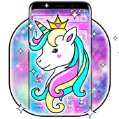 Thème mignon lanceur de licorne galaxie icon