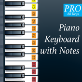 Piano Keyboard with Notes icon