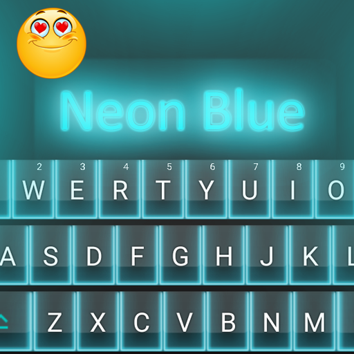 Theme Black Neon Blue Cheetah Keyboard icon