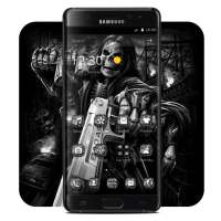 Black Skull Gun Fire Theme on 9Apps