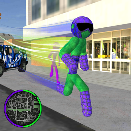 Flash Speed Stickman Rope Hero Real Robot icon