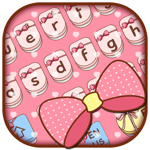 गुलाबी प्यारा बो कीबोर्ड आइकन