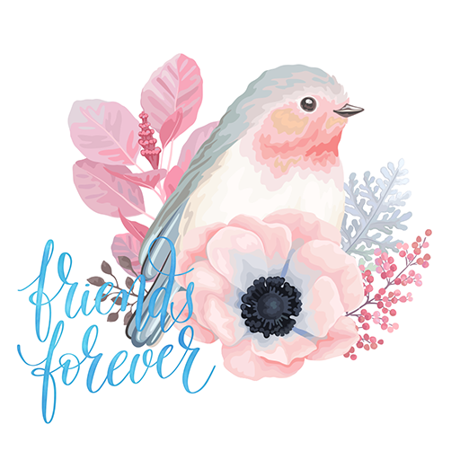 Nature Bird &amp; Flowers Keyboard Stickers for Gboard icon