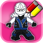 Coloring book for draw ninjago icon