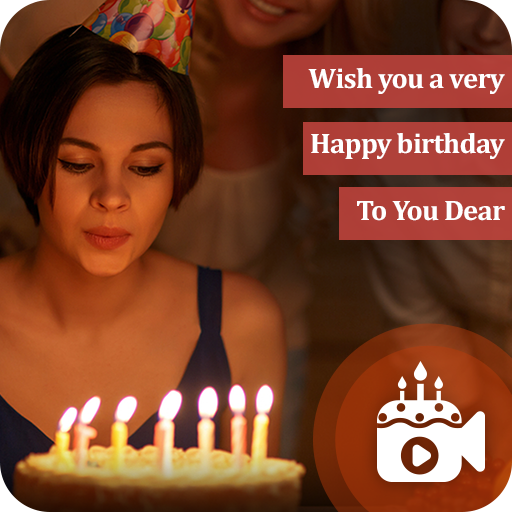 Birthday video maker with song : happy birthday icon