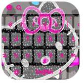 Pink Diamond Kitty Bow Cute Keyboard wallpaper on 9Apps