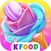 Rainbow Unicorn Rose Ice Cream - Cooking Games icon