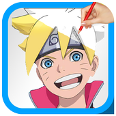 How to Draw Boruto uzumaki icon