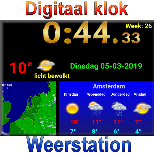 Digitaal klok en weerstation icon