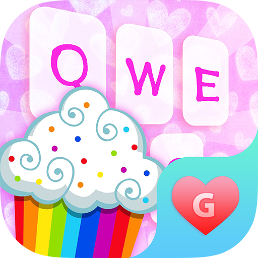 Rainbow Cupcake แป้นพิมพ์สาวธีม icon