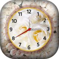 White Rose Clock Live Wallpaper - Clock Wallpaper on 9Apps