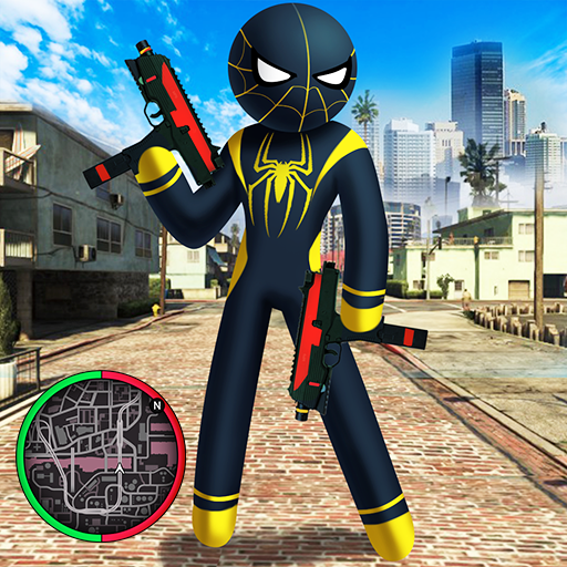 Spider Stickman Rope Hero black Venom : Gangstar icon