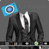 Men's suit. Photo Montage icon