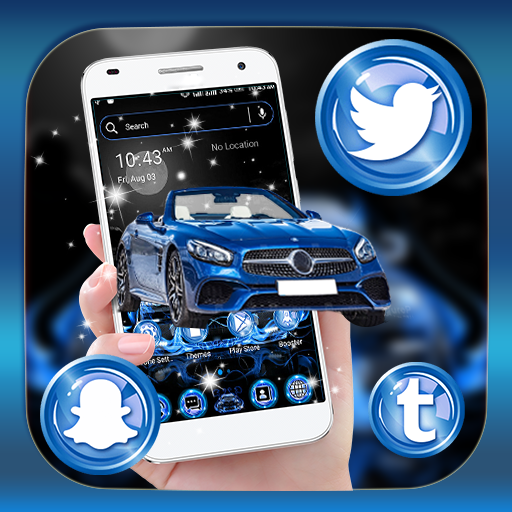 Blue Car Launcher Theme icon