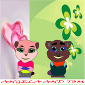 puzzle angela and tom cartoon icon