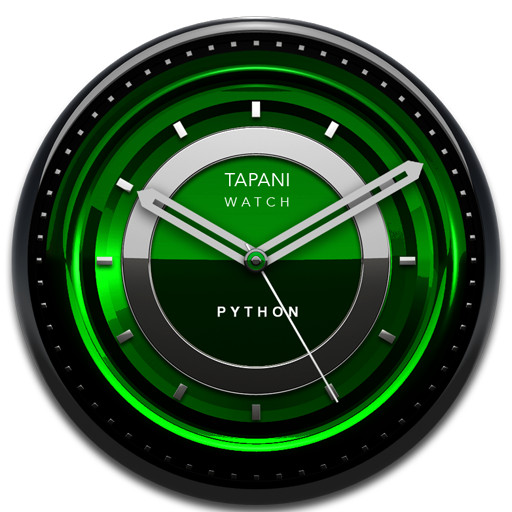 PYTHON Designer Clock Widget black green icon