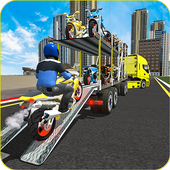 Racing Bike Transport Cargo Truck Driver 3D icon