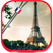 Paris Background Zipper Lock icon