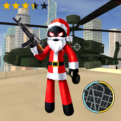 Santa Claus Stickman Rope Hero Gangstar Crime icon