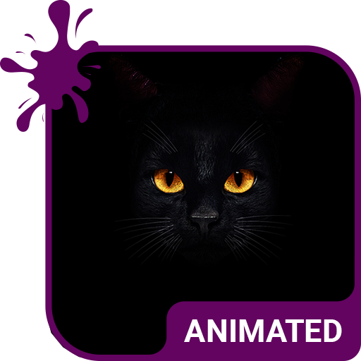 Dark Cat Animated Keyboard + Live Wallpaper icon
