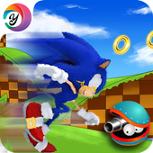 Super Blue sonic : flash run into the pixel jungle icon