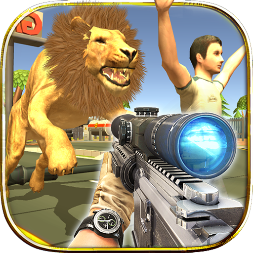 Wild Zoo Animals Hunting City icon