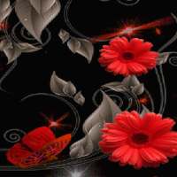 Red Flowers Butterflies LWP on 9Apps