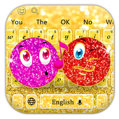 Purple red gold cute emoticon pack keyboard theme icon