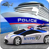 Transport US Police Car: Cargo Cruise Ship Driving icon