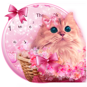 Cute Pink Kitty Love Keyboard Theme icon