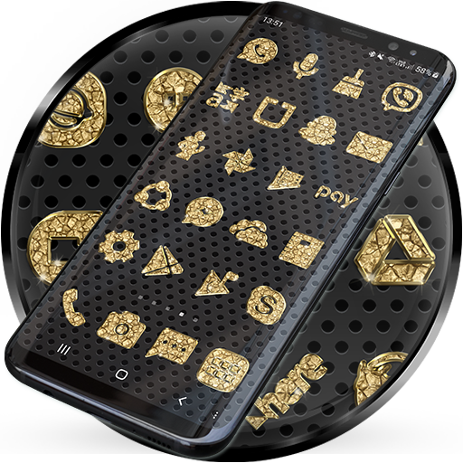 Launcher Theme Gold - Rocks Icon Pack Wallpaper icon