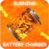 Fire Burning Battery Charger icon