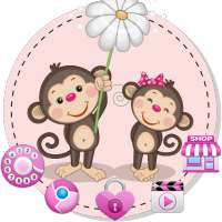 Monkey Cute Theme on 9Apps